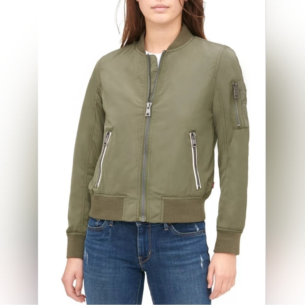 NWT Levi’s MA-1 Flight Bomber Jacket - size Medium - olive/army green